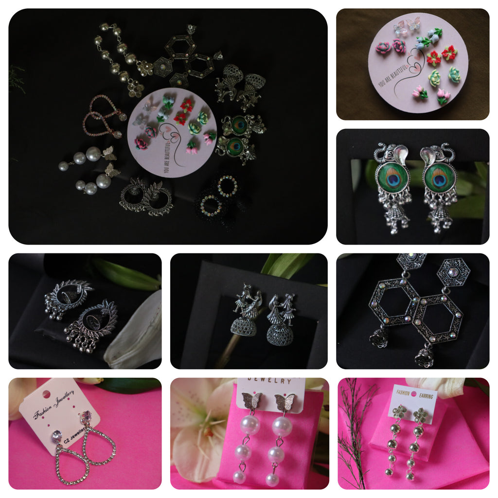 The Ultimate 8 - in - 1 Earring “combo earrings online” ✨ - Areumi