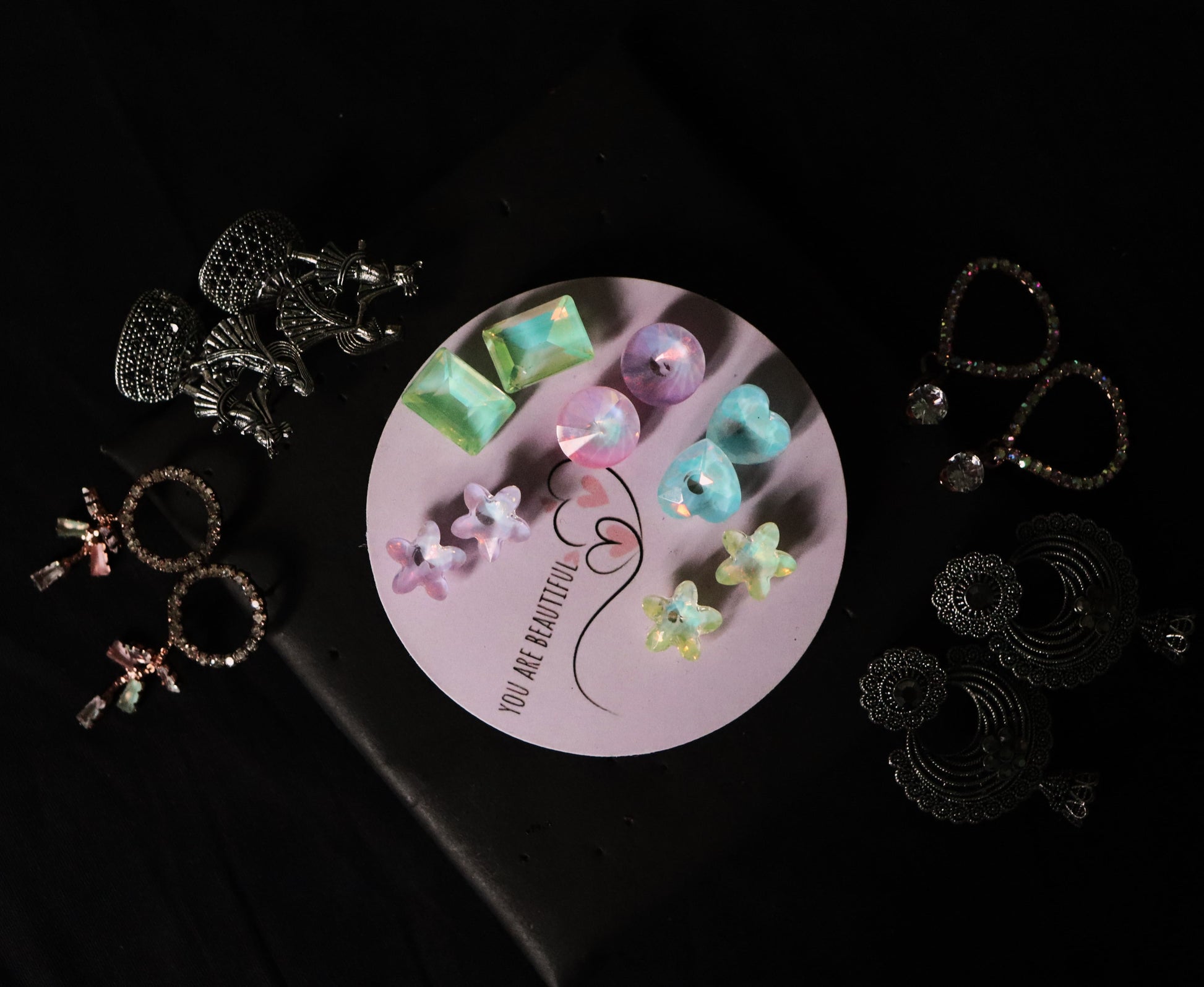 Aurora Premium Earring Combo – 5-in-1 Stylish Set (Studs + Danglers + Jhumkas)