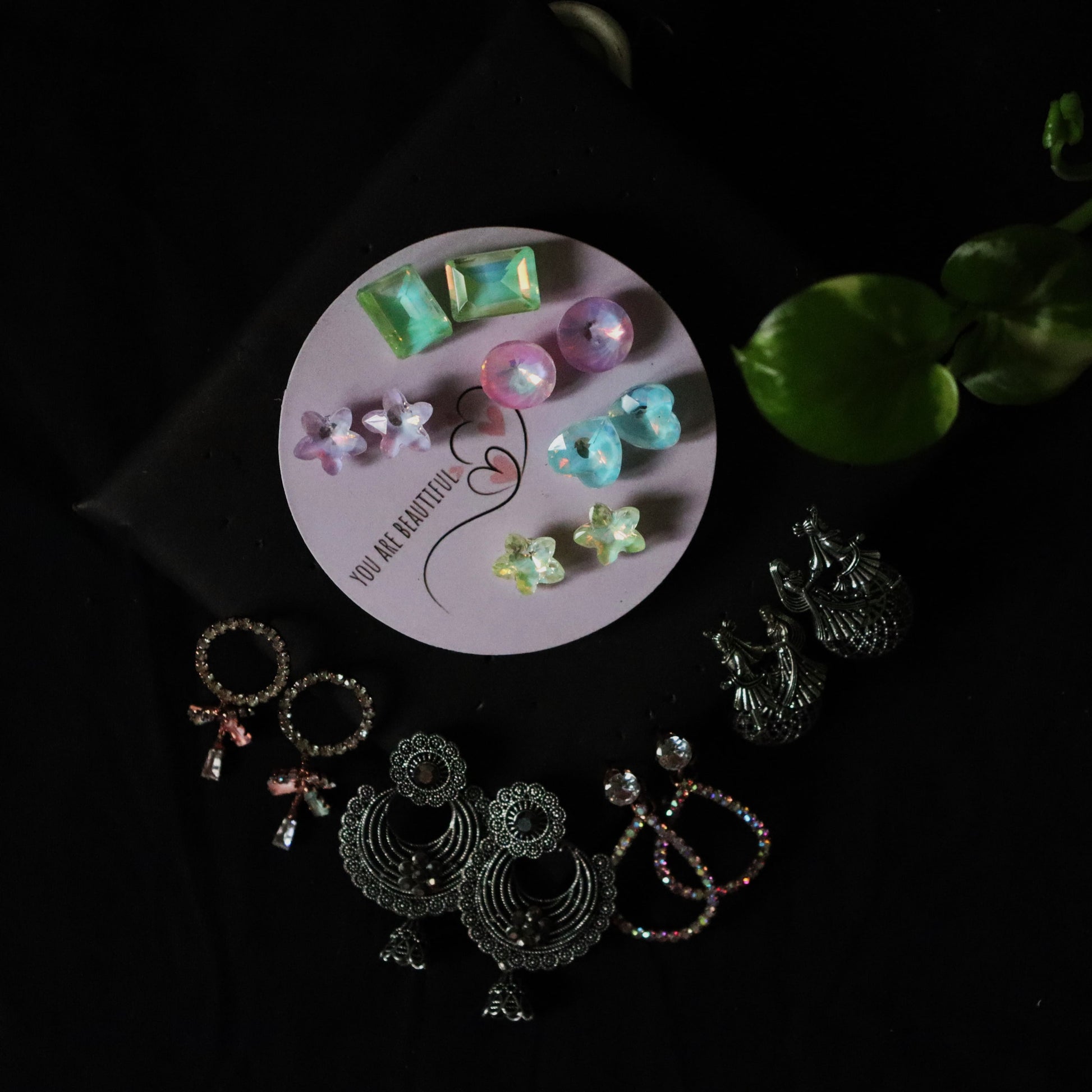Aurora Premium Earring Combo – 5-in-1 Stylish Set (Studs + Danglers + Jhumkas)