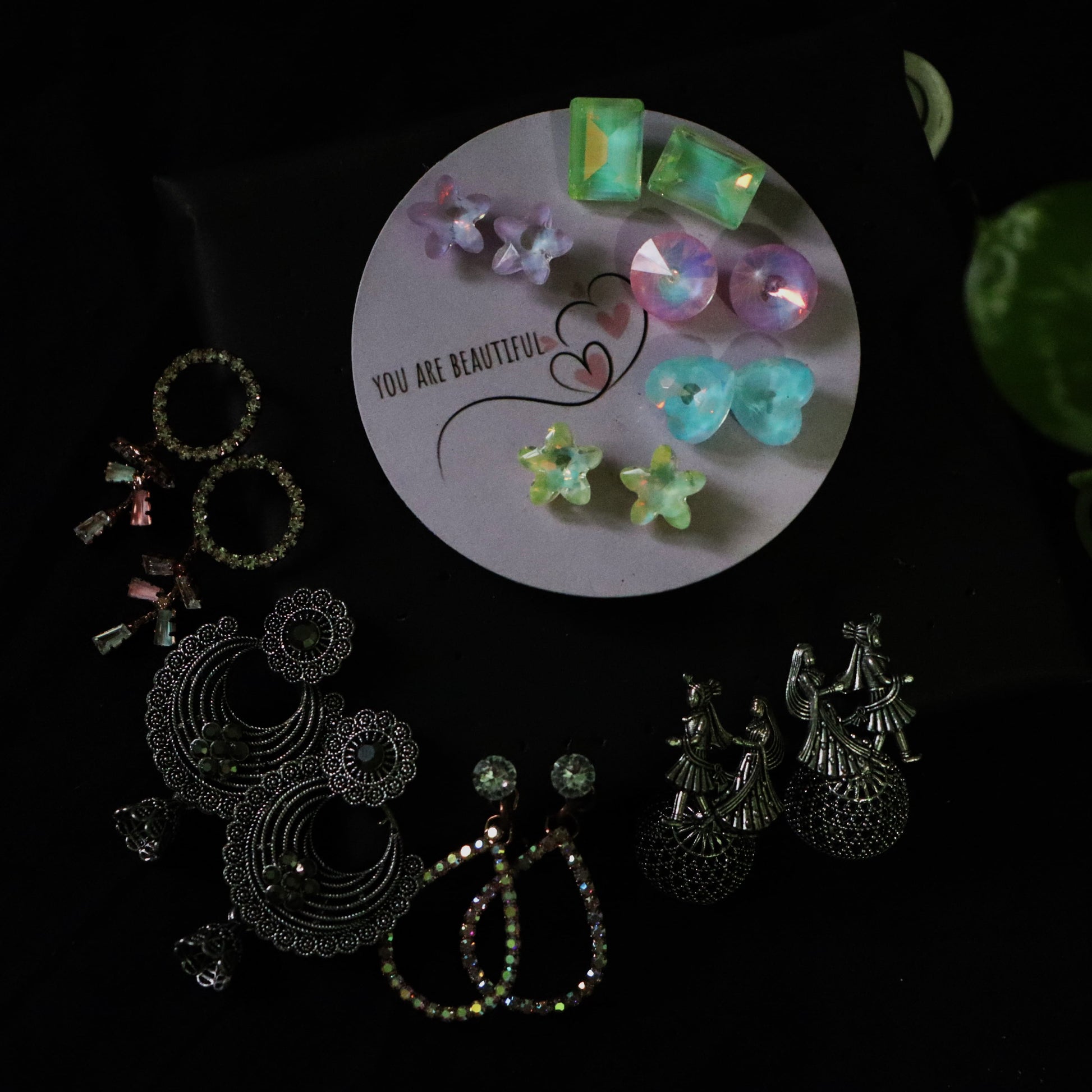 Aurora Premium Earring Combo – 5-in-1 Stylish Set (Studs + Danglers + Jhumkas)