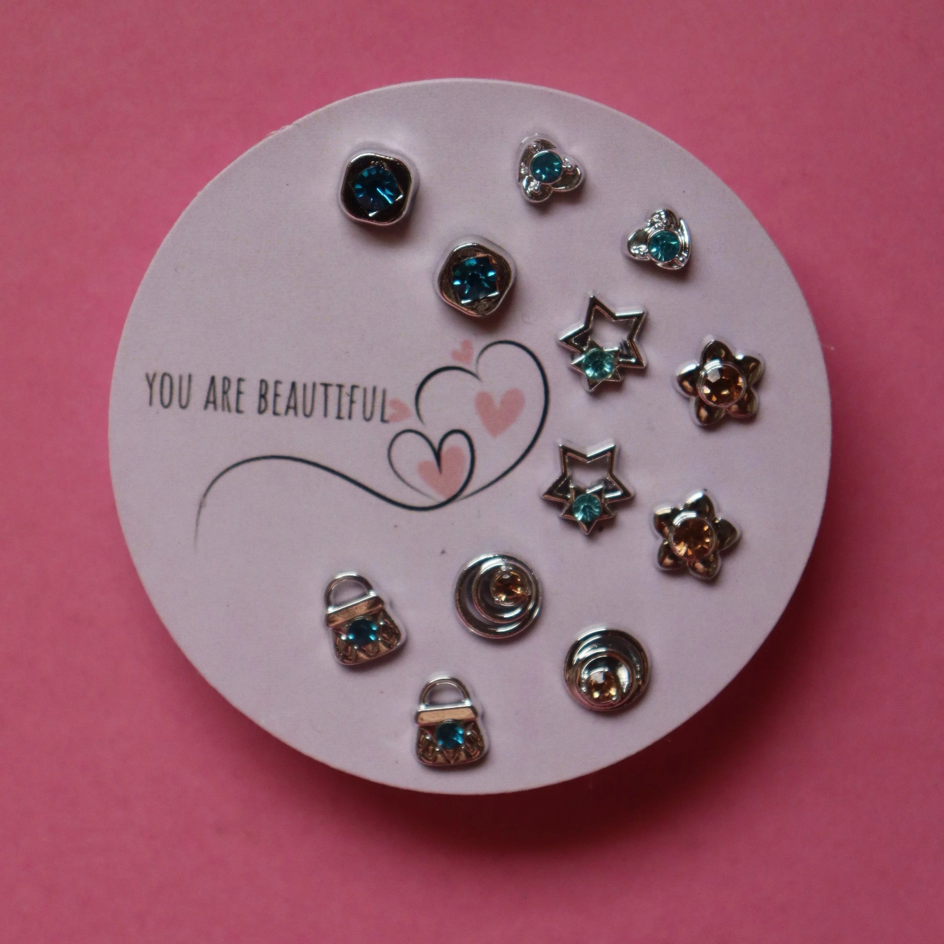 Blue - StarPop ⭐ light sky blue 6 studs combo card - Areumi