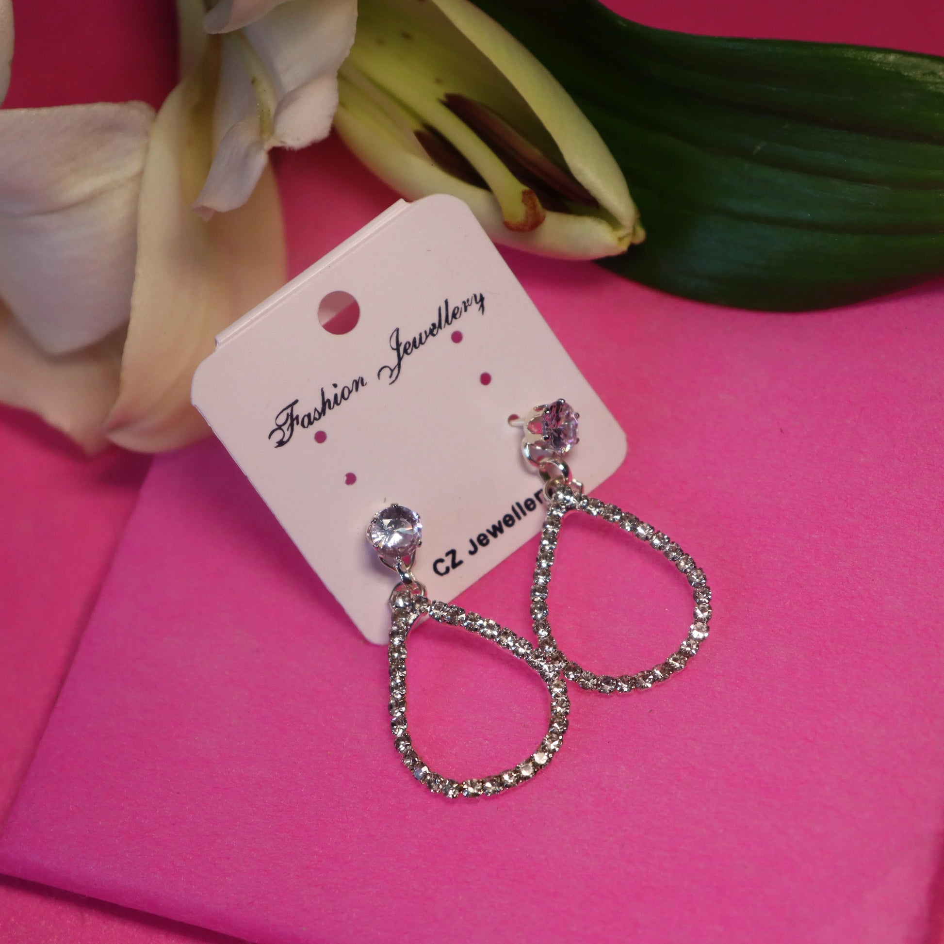 Crystal Dewdrop Hoops - Areumi