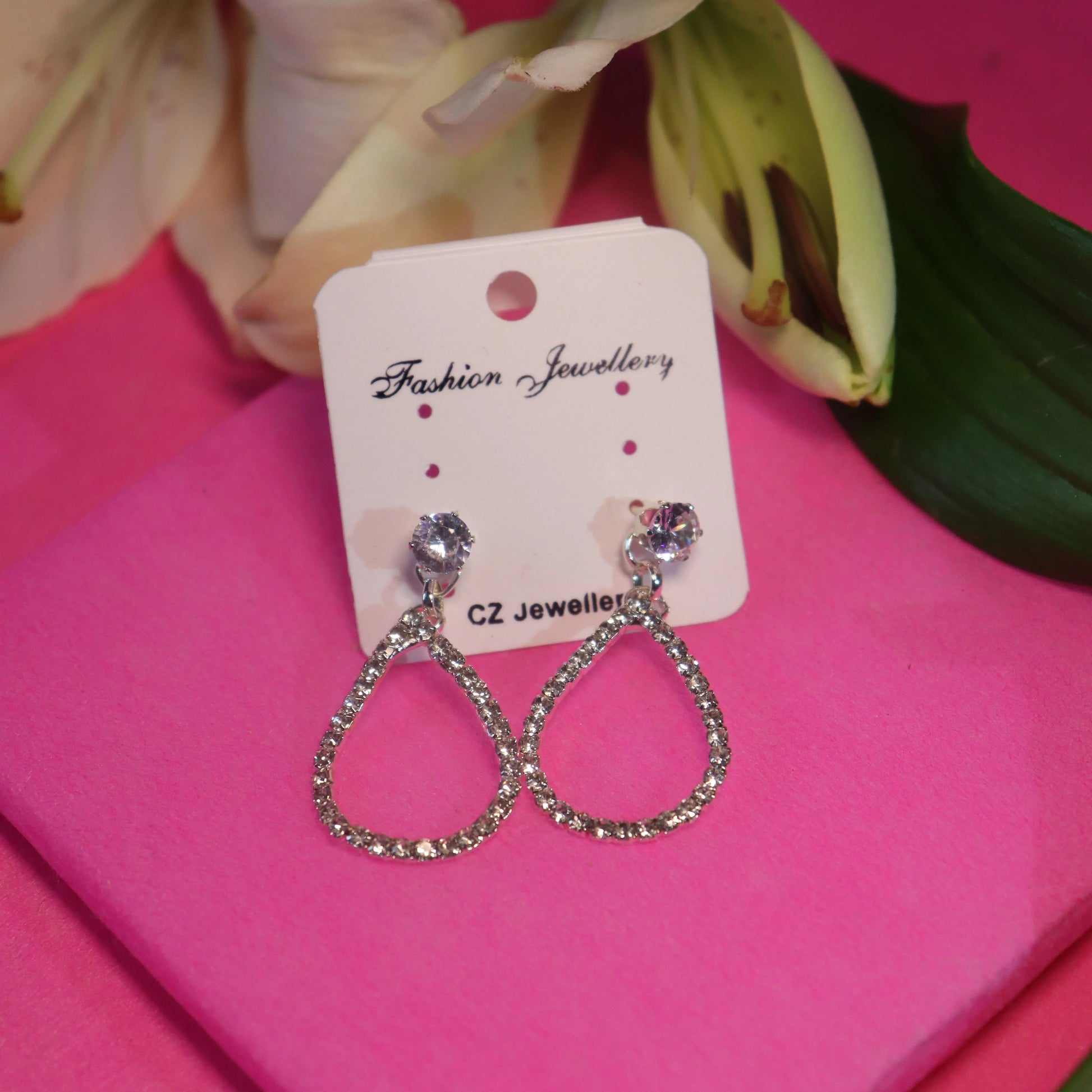 Crystal Dewdrop Hoops - Areumi