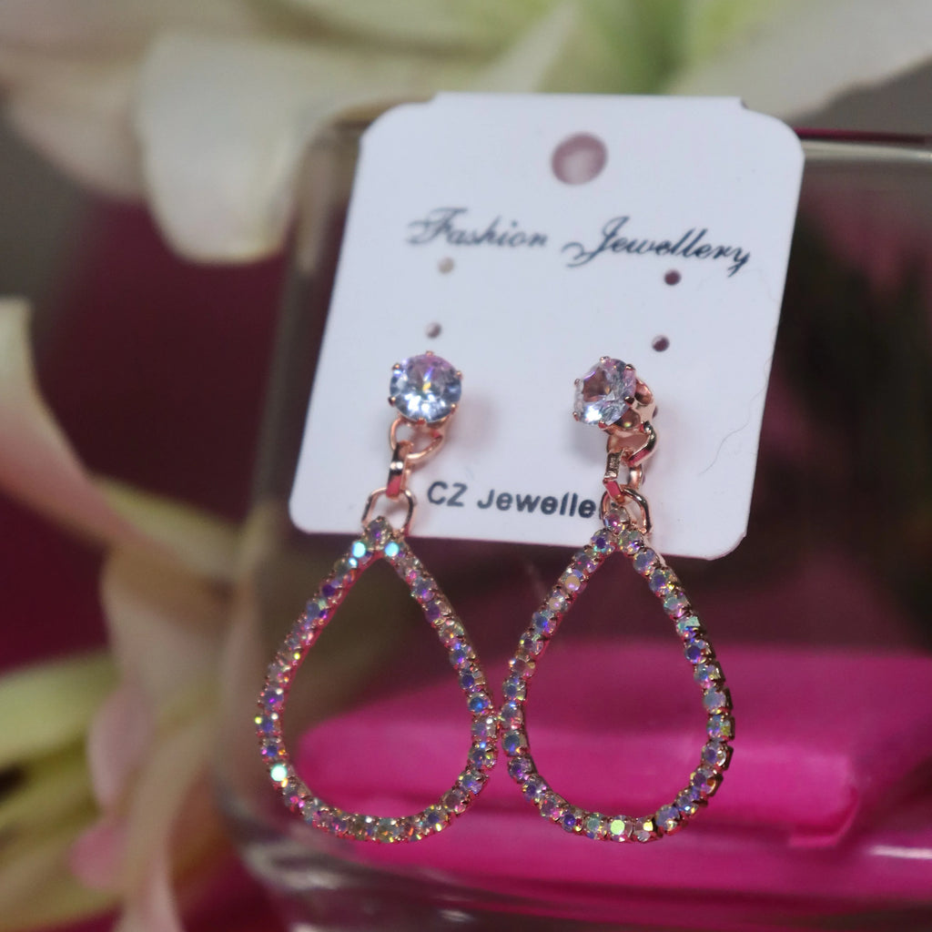Crystal Dewdrop Hoops - Areumi