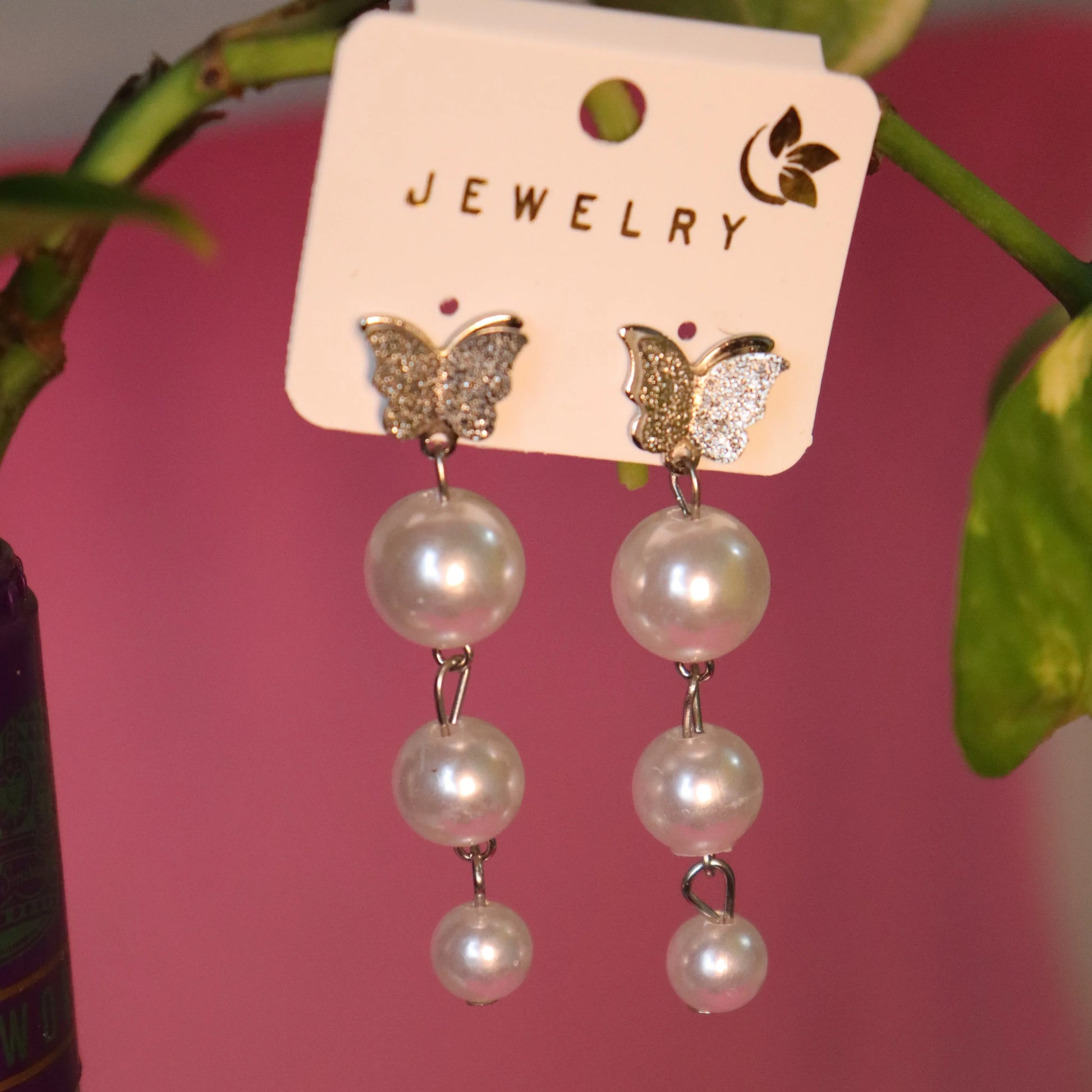 Butterfly Cascade Pearls Earrings - Areumi