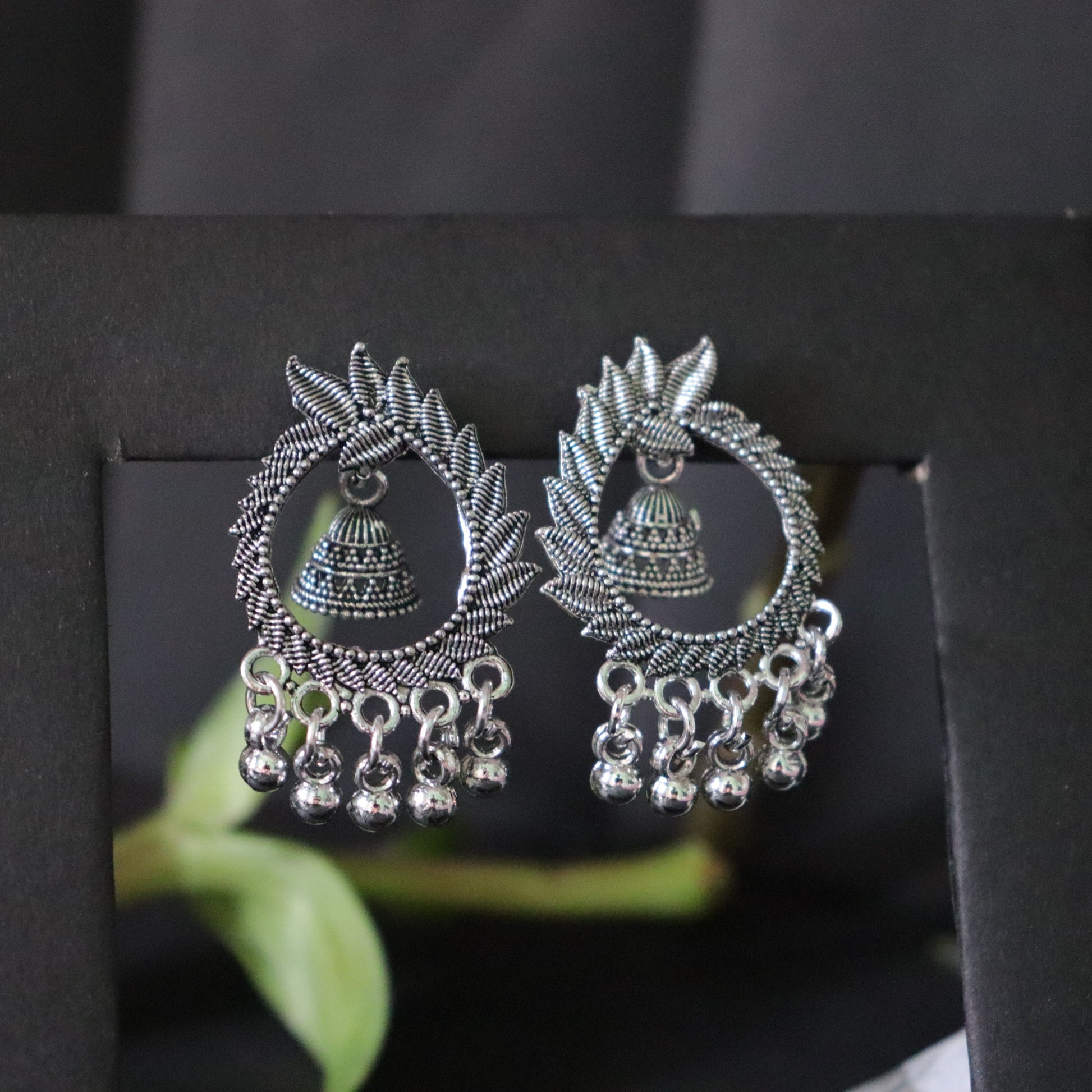 Tribal Grace Oxidized Jhumka Hoops - Areumi