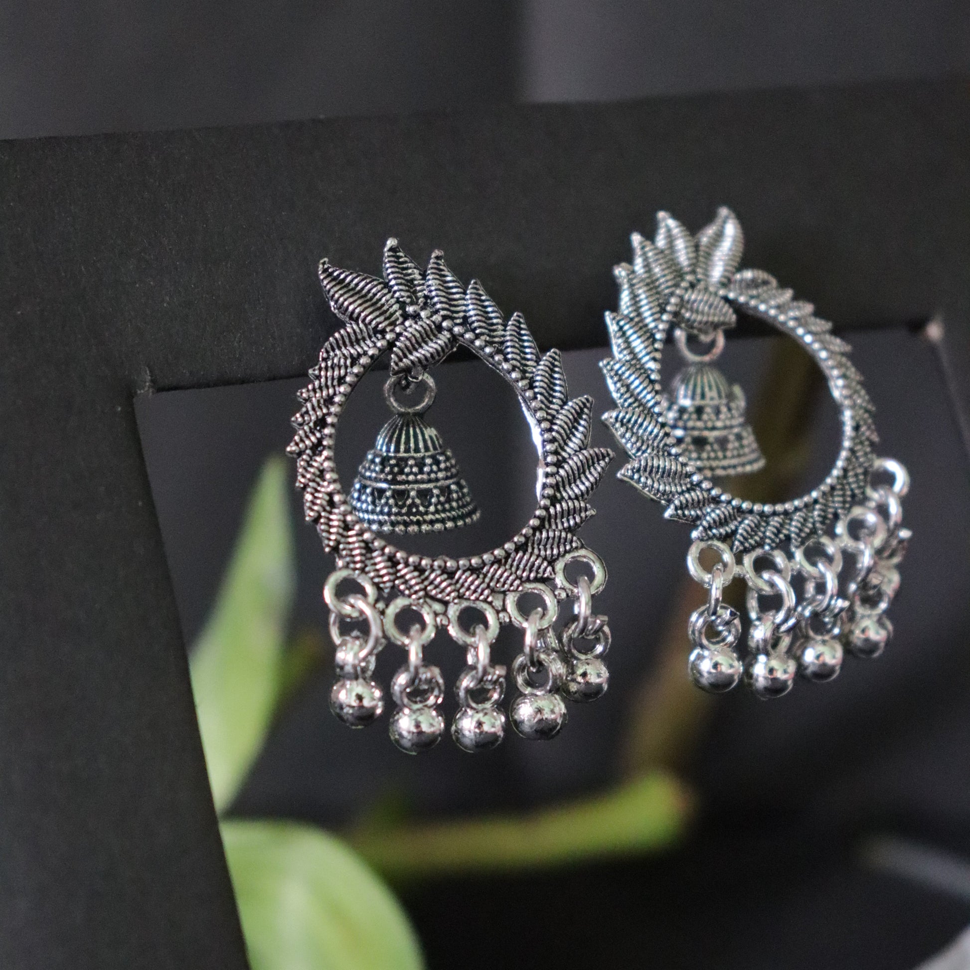 Tribal Grace Oxidized Jhumka Hoops - Areumi