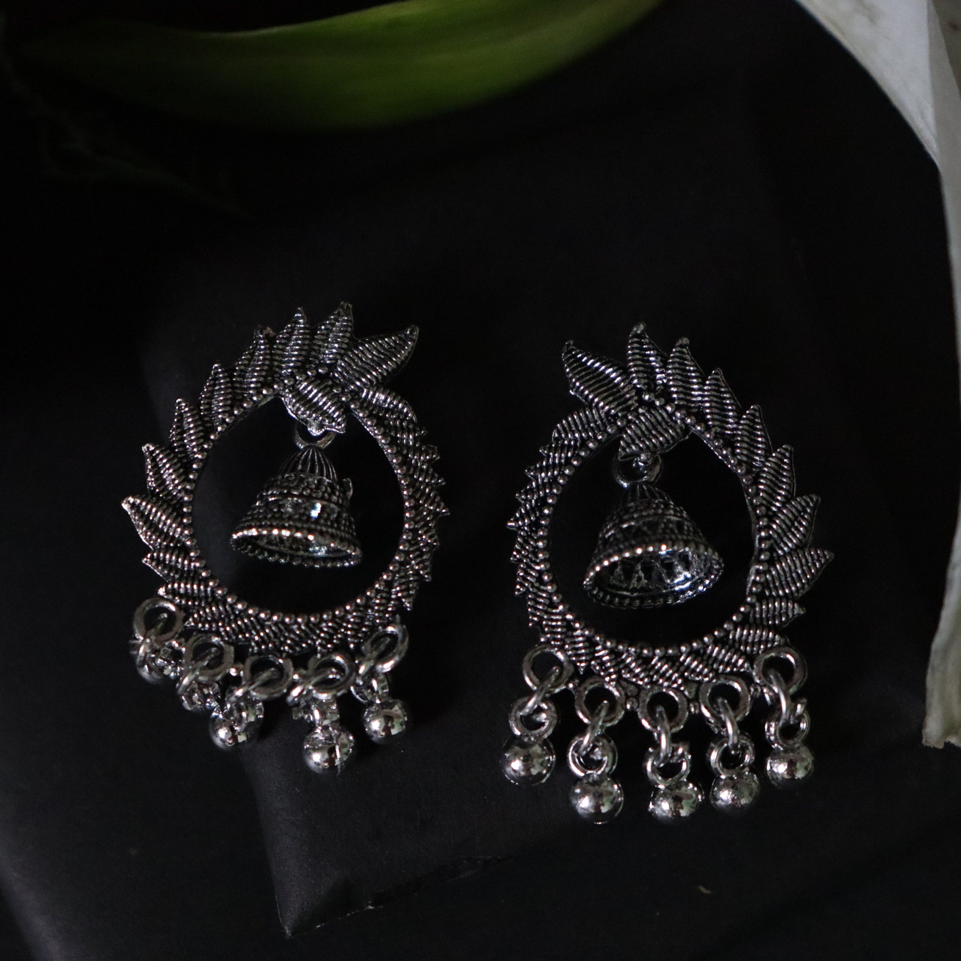 Tribal Grace Oxidized Jhumka Hoops - Areumi