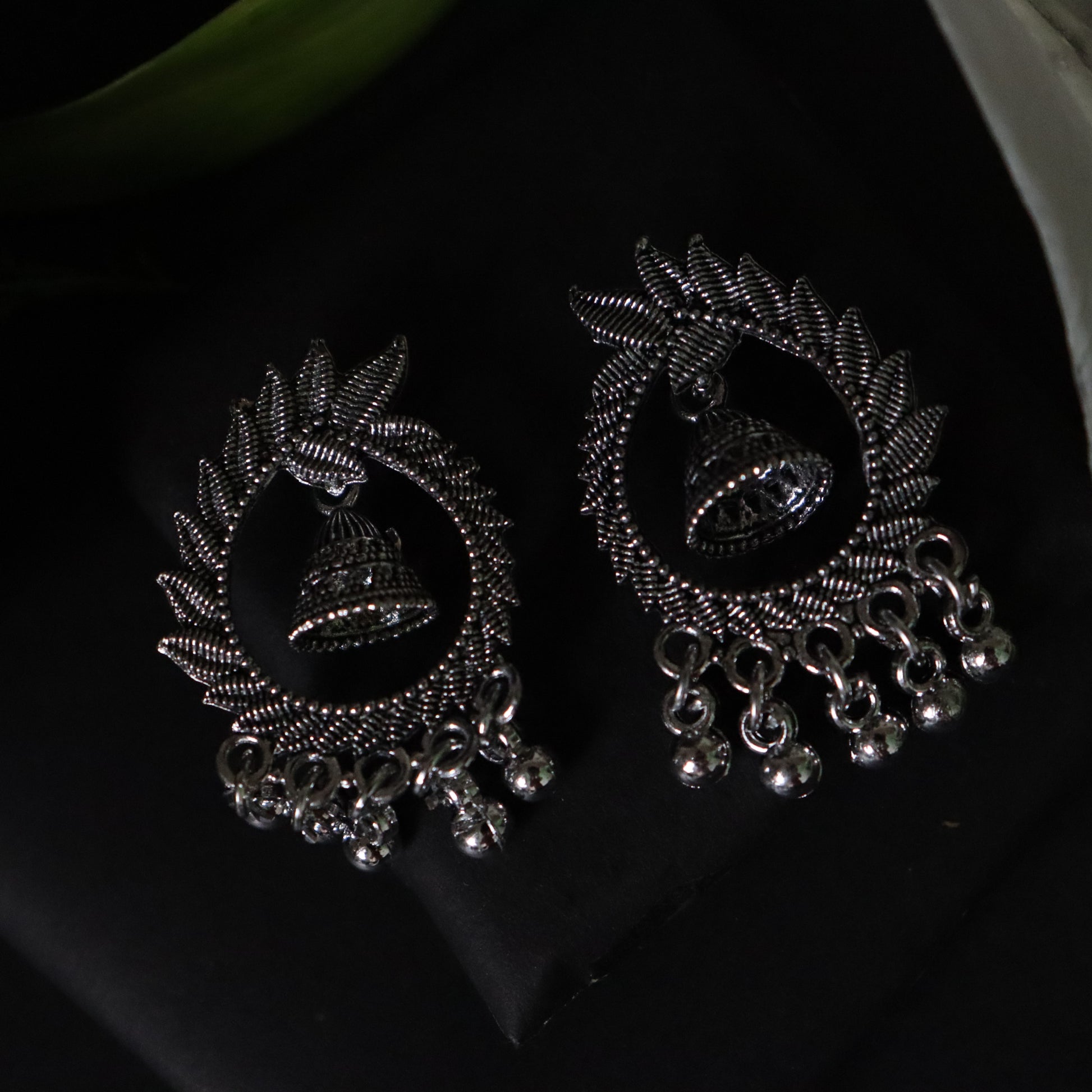 Tribal Grace Oxidized Jhumka Hoops - Areumi