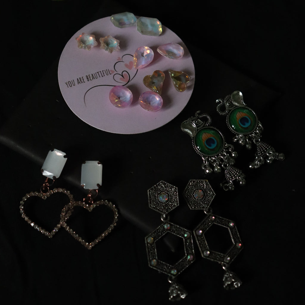"Premium Multi-Style Earring Combo – 4 Looks in 1 for ₹149"